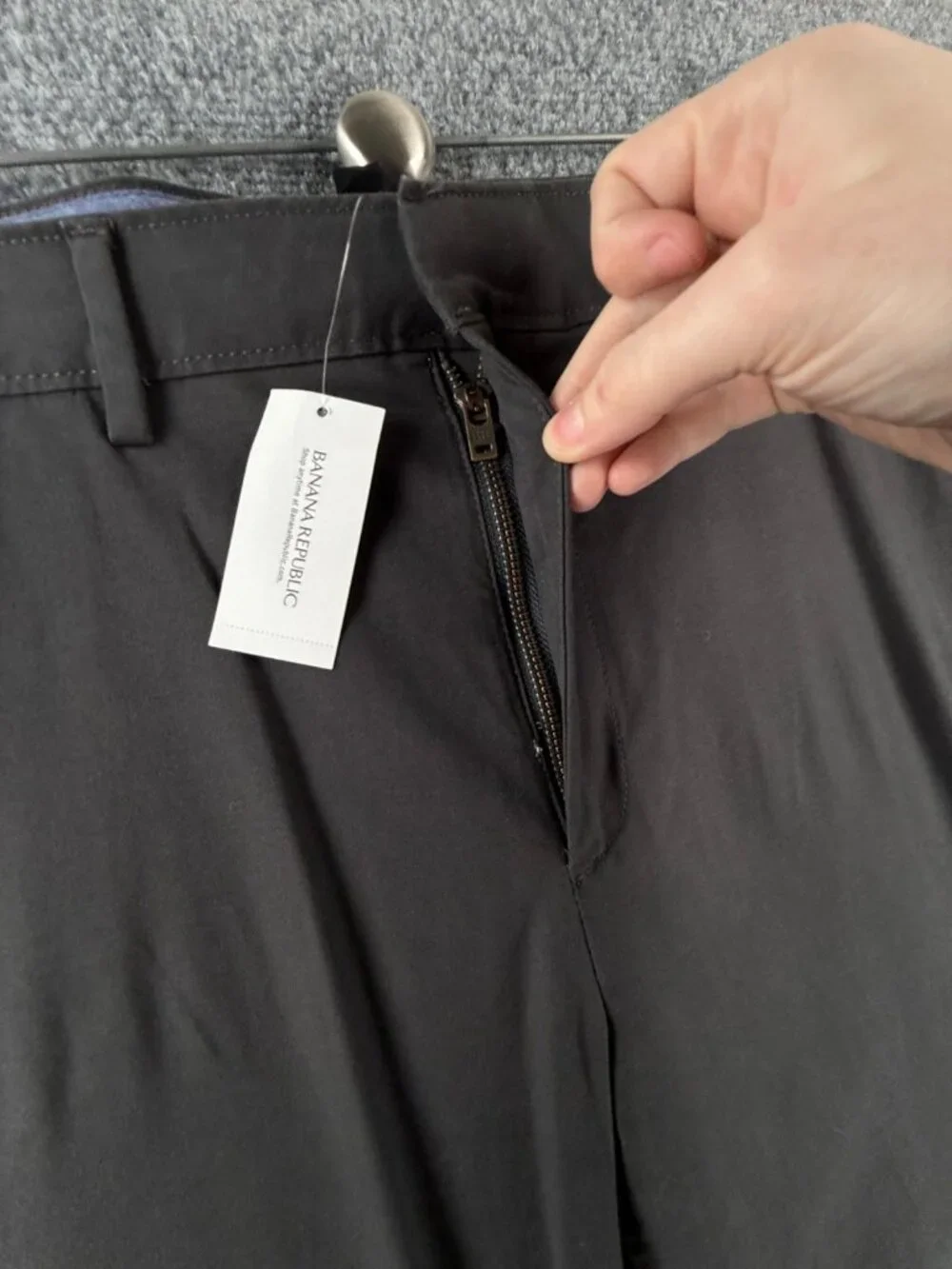 NWT Banana Republic Fulton Chino Pants Gray Men 36x30 Cotton Cotton Blend Casual